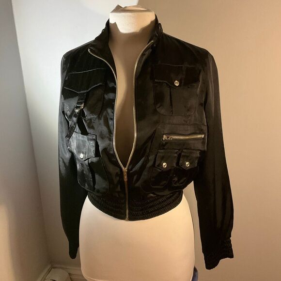 ABS Allen Schwartz Punk Rockandroll Baddie Jacket, Medium. Black with Silver Har - Picture 13 of 14